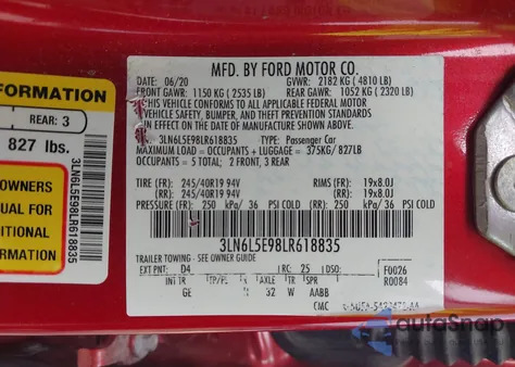 2020 Lincoln Mkz Reserve from USA, damaged, VIN 3LN6L5E98LR618835